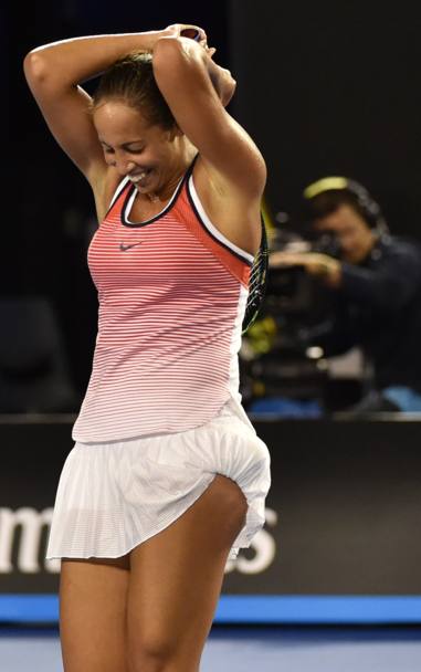 Madison Keys esulta dopo la vittoria contro Ana Ivanovic (Afp)